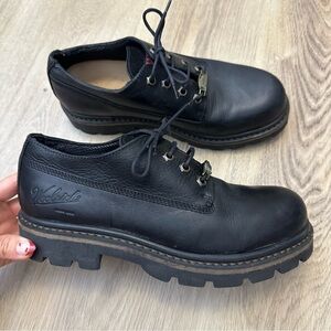 Woolrich Black Leather Men's Lug Sole Boots